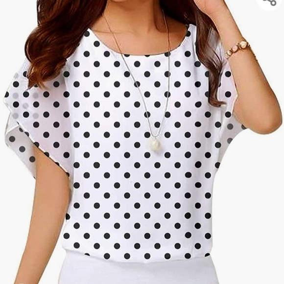 Neineiwu woman's loose casual short sleeve chiffon top t-shirt - Picture 1 of 6